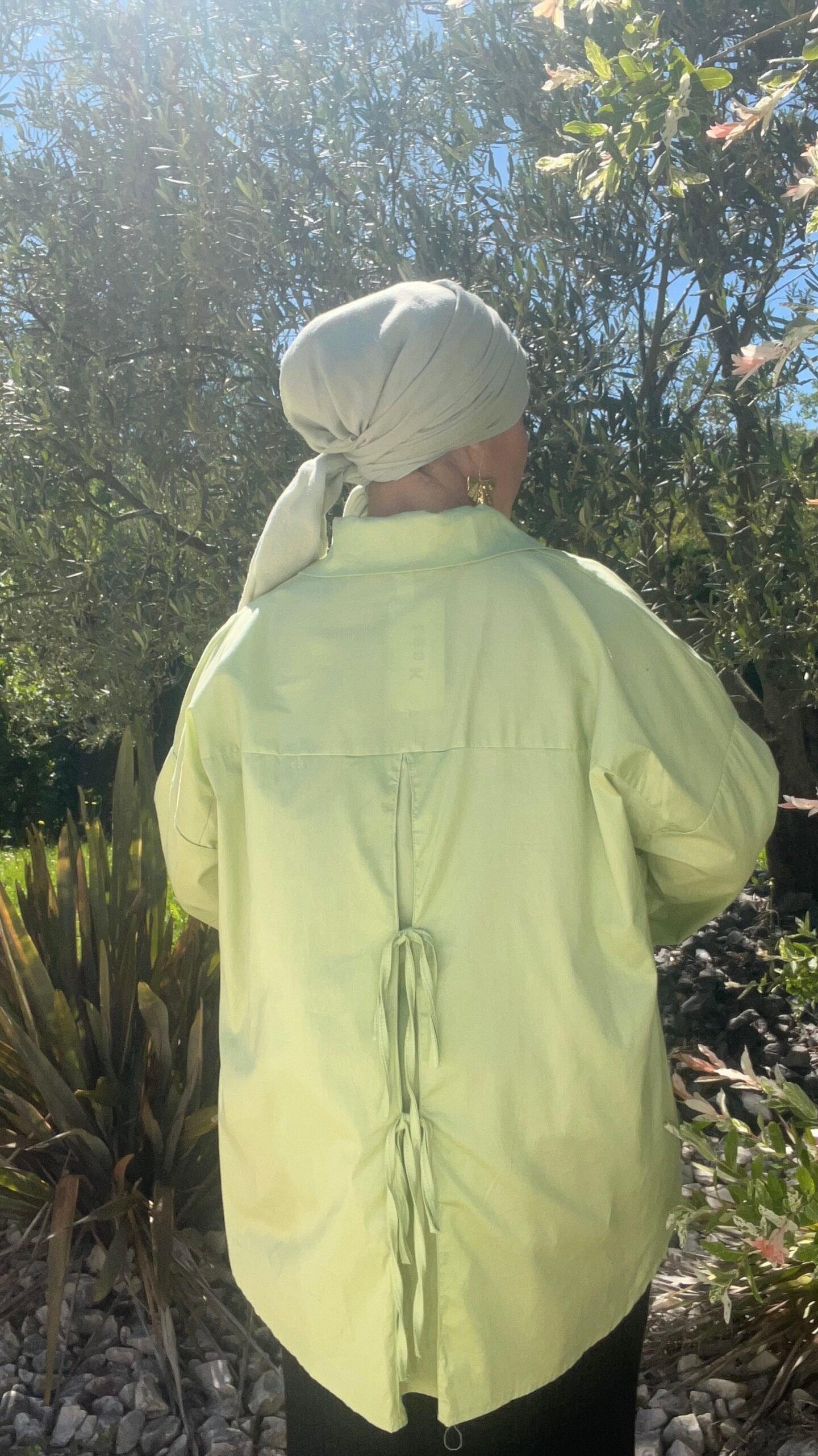 Chemise noeud vert d'eau – Image 2