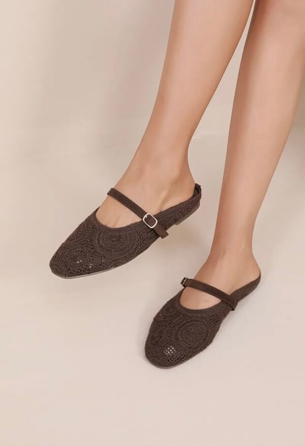 Mules ballerines en crochet