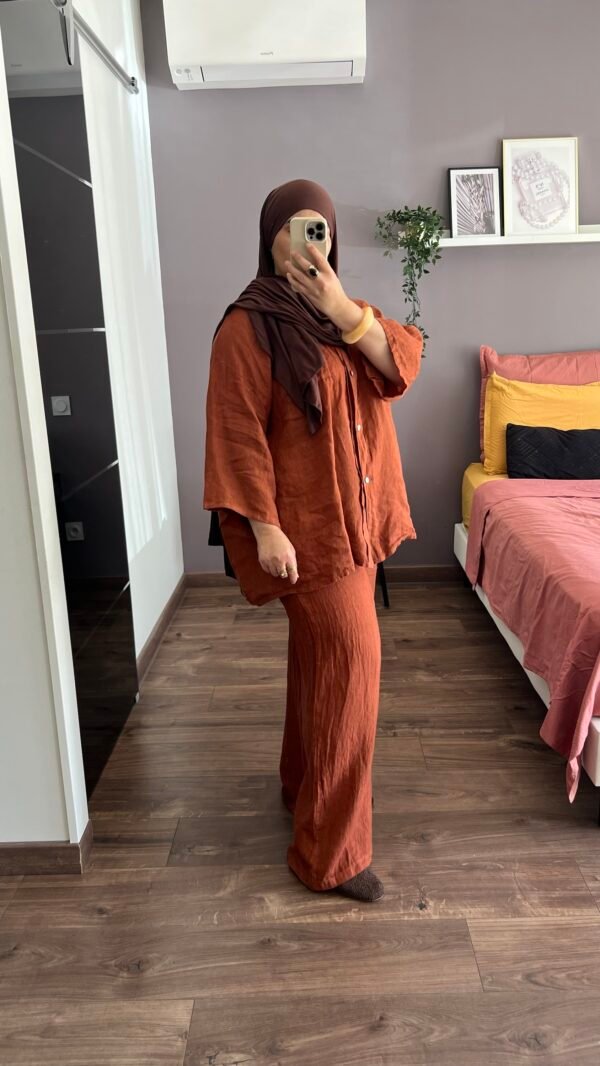 Ensemble lin rouille