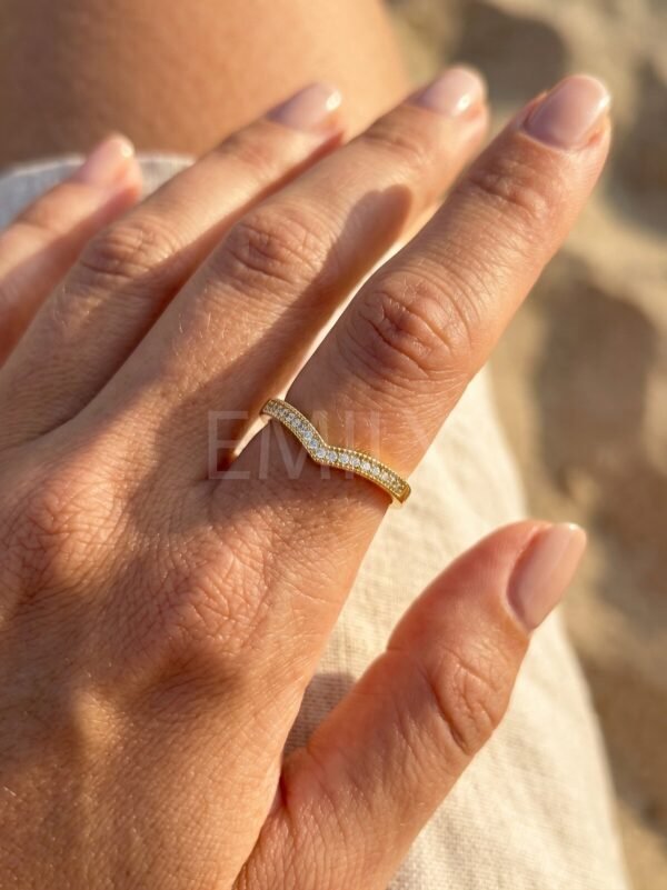 Bague vague strass