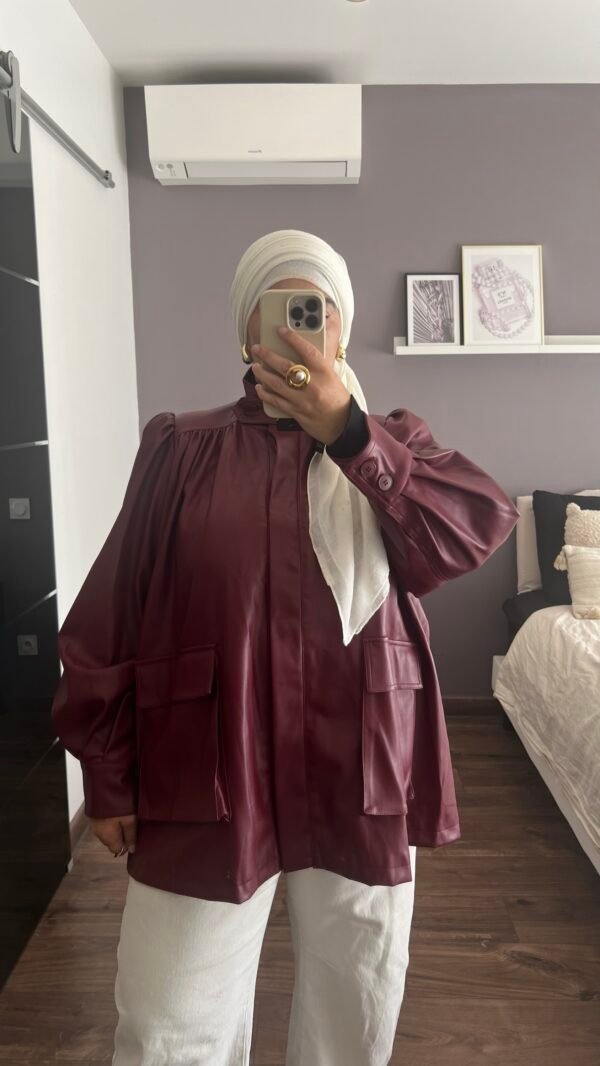 Veste similicuir oversize